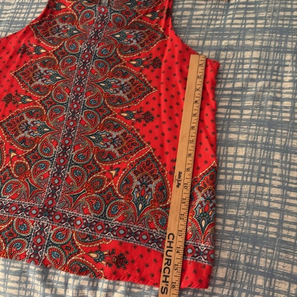 Boho Red Paisley Tank Top Size XL - Picture 8 of 8